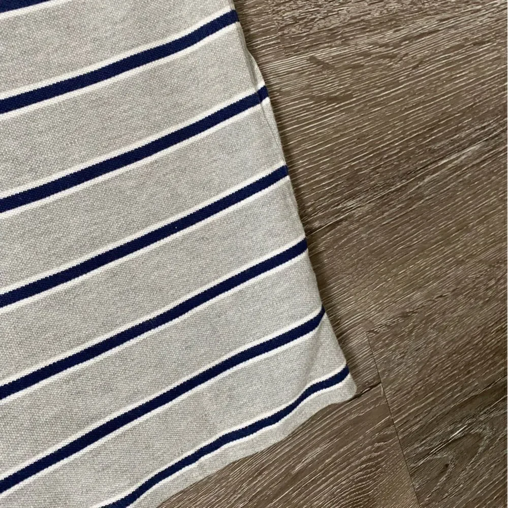 Ralph Lauren Striped Polo Short Sleeve Shirt Gray Blue SZ M